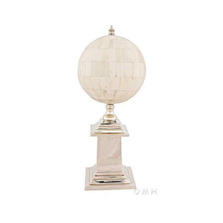 OLD MODERN HANDICRAFTS Bone Globe With Alluminum Base AK024